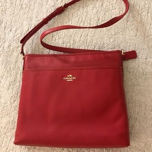 Coach Red Leather Messenger Bag